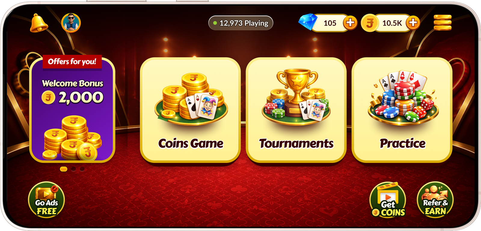 Rummy Practice Interface
